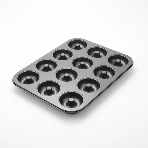 12-cavity donut pan clean background