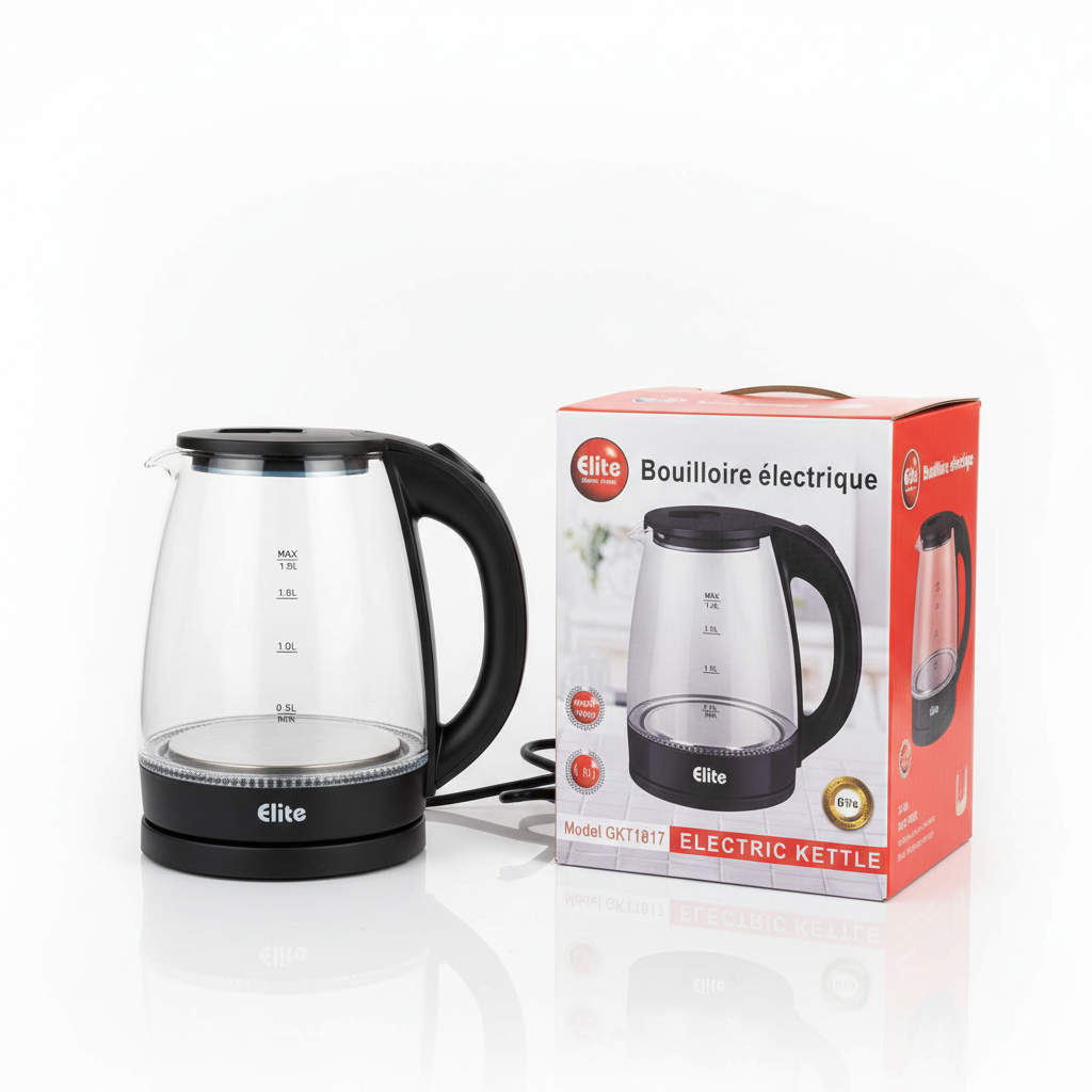 Elite Glass Kettle with Packaging